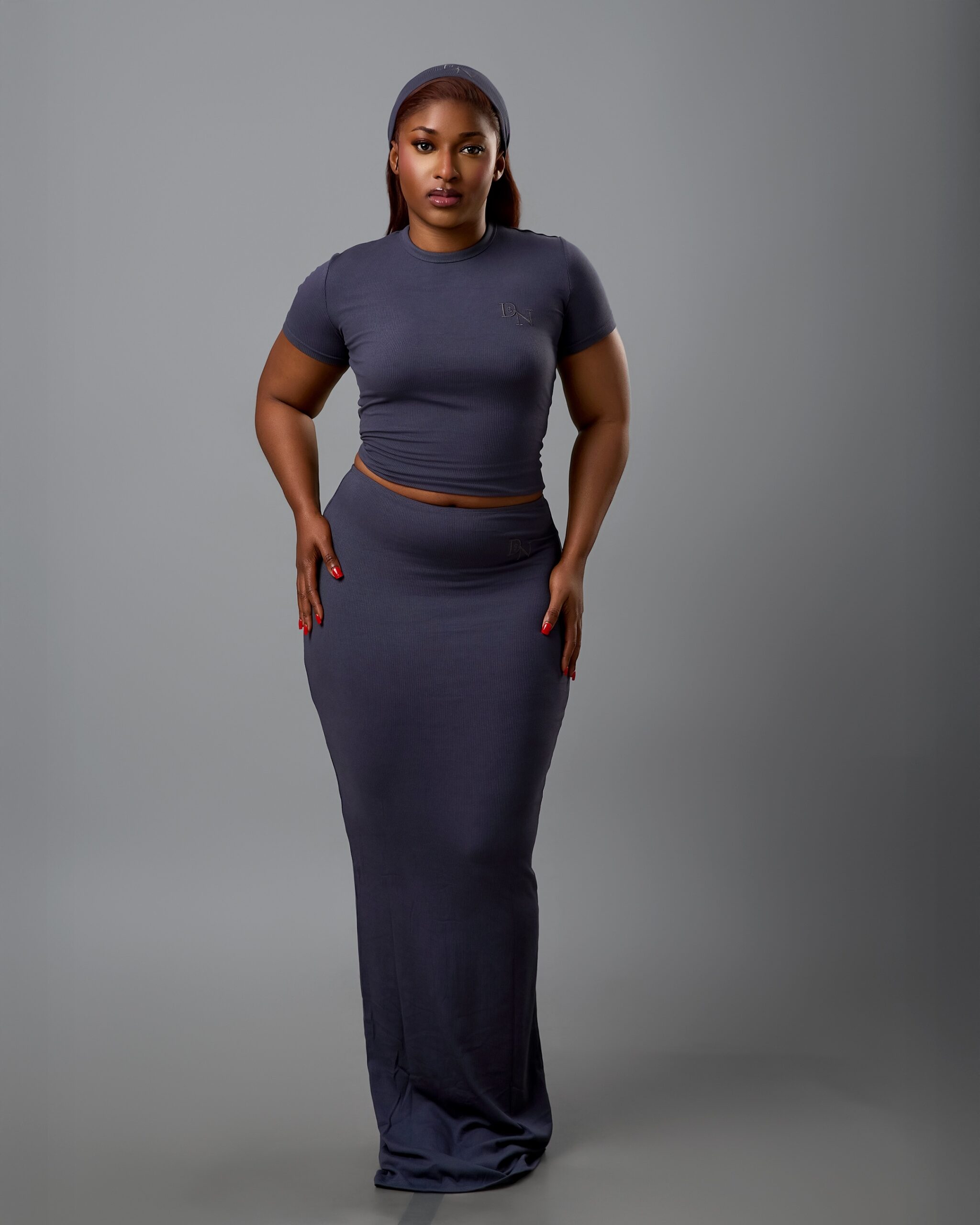 Maxi Skirt Set Charcoal Grey